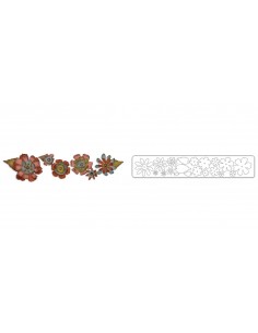 Sizzlits Decorative Strip Die - Tattered Flower Garland by Tim Holtz Ellison - 1
