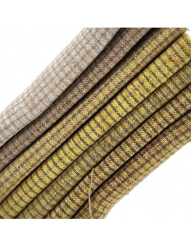 7 Tessuti Giapponesi 33 x 35 cm, tortora, giallo Cosmo Textiles - 1