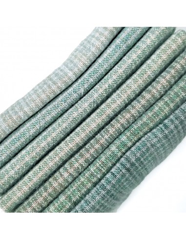 7 Tessuti Giapponesi 33 x 35 cm tinti in filo - verde acqua Cosmo Textiles - 1