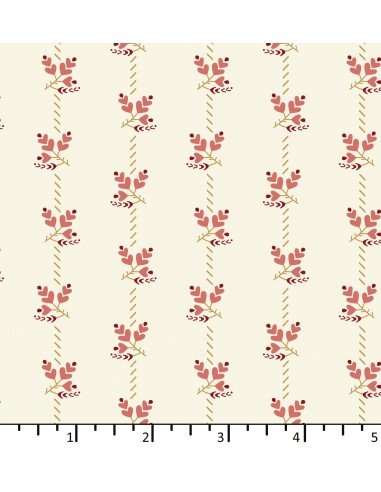 Tessuto Bianco Panna con fiori a...