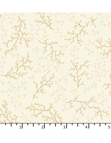 Tessuto Bianco Panna con rametti -...