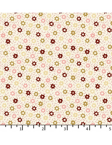 Tessuto Bianco Panna con stelle - EQP...