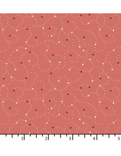 Tessuto Rosa Pesca con pois...