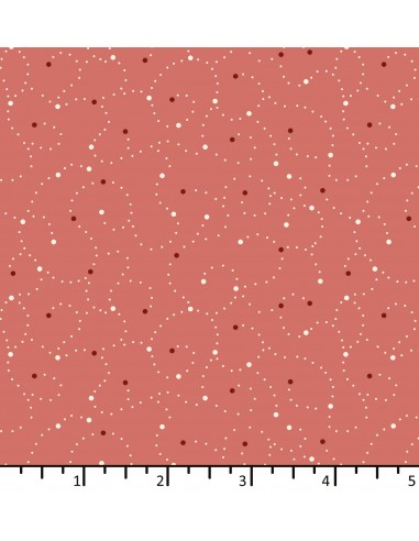 Tessuto Rosa Pesca con pois - EQP...