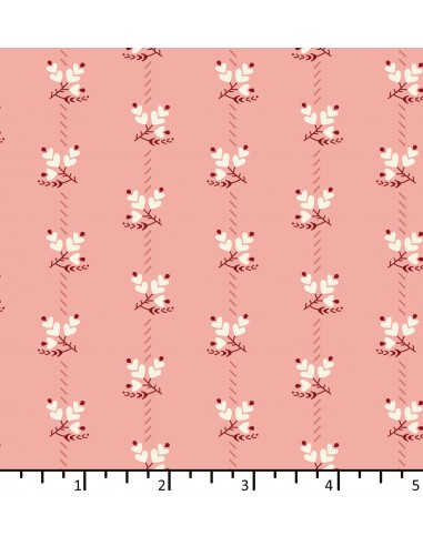 Tessuto Rosa Salmone con fiori a...