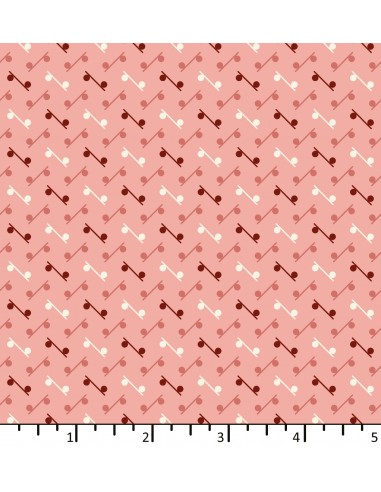 Tessuto Rosa Salmone con pallini e...