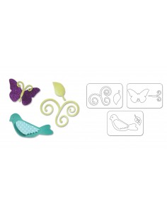 Sizzlits Die Set 3PK - Birds & Butterflies Set by Eileen Hull Ellison - 1