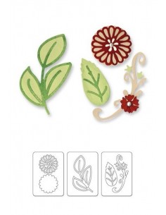 Sizzlits Die Set 3PK - Floral Botanical Set by Scrappy Cat Ellison - 1