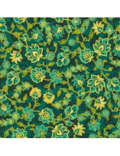 Jeweled Leaves Teal,...