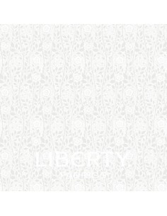 Lasenby Silhouette White on White Merton Rose, Tessuto Bianco con rose tono su tono - Liberty Fabrics Liberty Fabrics - 1