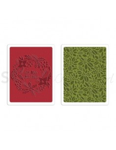 Texture Fades Embossing Folders 2PK - Greetings & Greens Set by Tim Holtz Ellison - 1