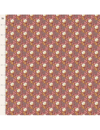 Tilda Sanctuary, Cottonfield Maroon Tilda Fabrics - 1