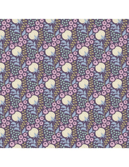 Tilda Sanctuary, Cottonfield Eggplant Tilda Fabrics - 2
