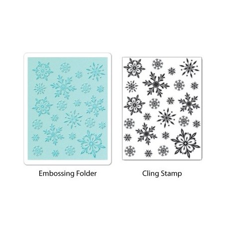 TIEF w/Stamp - Snowflake Background Set by Hero Sizzix - Big Shot - 1