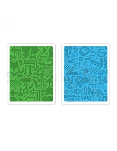 Textured Impressions Embossing Folders 2PK - Arrows & Numbers Set by Lori Whitlo Ellison - 1