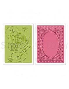 Textured Impressions Embossing Folders 2PK - Be Merry Set by Brenda Walton Ellison - 1