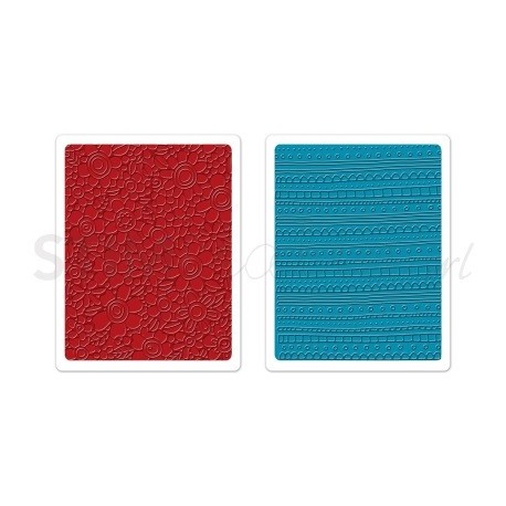 Textured Impressions Embossing Folders 2PK - Borders & Flowers Set by Stephanie Ellison - 1