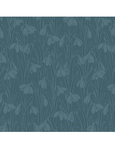 Snowdrop Spot Indigo Delphinium, Tessuto Blu Indigo con Bucaneve tono su tono  - Liberty Fabrics Liberty Fabrics - 1