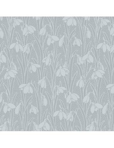 Snowdrop Spot Polar Grey, Tessuto Grigio Polare con Bucaneve tono su tono - Liberty Fabrics Liberty Fabrics - 1