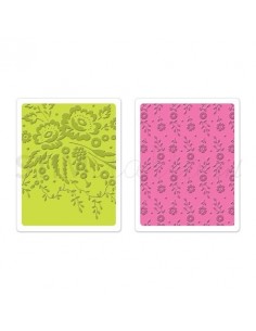 Textured Impressions Embossing Folders 2PK - Floral Tapestry & Sweet Blooms Set Ellison - 1