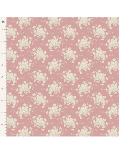 Tilda Sunday Brunch, White Flower Pink Tilda Fabrics - 1
