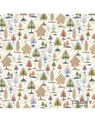 Tree of Life Arabella Tapestry Woodland Pastels, Tessuto Azzurro con Alberi - Lyberty Fabrics Liberty Fabrics - 1