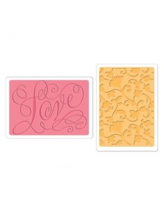 Textured Impressions Embossing Folders 2PK - Love & Swirling Vines Set by Brenda Walton Ellison - 1