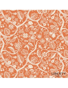 Tree of Life Budding Branches Berry Botanicals, Tessuto Arancione con Rami in Gemmazione - Lyberty Fabrics Liberty Fabrics - 1