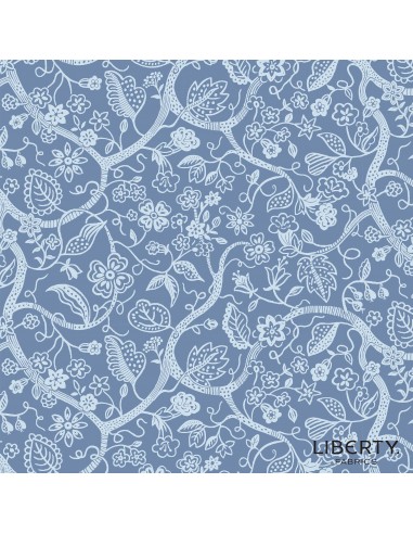 Tree of Life Budding Branches Woodland Pastels, Tessuto Azzurro con Rami in Gemmazione - Lyberty Fabrics Liberty Fabrics - 1
