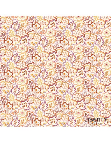 Tree of Life Cascading Leaves  Berry Botanicals, Tessuto Arancione con Cascata di Foglie - Lyberty Fabrics Liberty Fabrics - 1