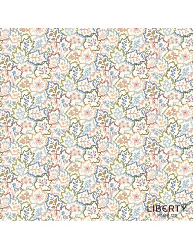 Tree of Life Cascading Leaves  Woodland Pastels, Tessuto Azzurro con Cascata di Foglie - Lyberty Fabrics Liberty Fabrics - 1