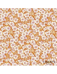 Tree of Life Dina Blossom Berry Botanicals, Tessuto Arancione con Fioritura  - Lyberty Fabrics Liberty Fabrics - 1
