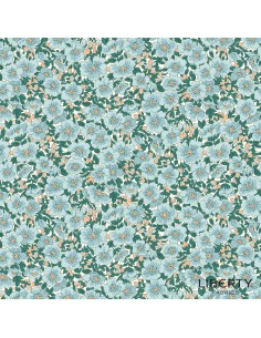 Tree of Life Dina Blossom Canopy Greens, Tessuto Azzurro con Fioritura  - Lyberty Fabrics Liberty Fabrics - 1