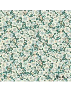 Tree of Life Dina Blossom Canopy Greens, Tessuto Turchese con Fioritura  - Lyberty Fabrics Liberty Fabrics - 1