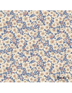 Tree of Life Dina Blossom Woodland Pastels, Tessuto Blu con Fioritura  - Lyberty Fabrics Liberty Fabrics - 1