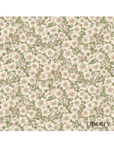 Tree of Life Dina Blossom Woodland Pastels, Tessuto Verde con Fioritura  - Lyberty Fabrics Liberty Fabrics - 1