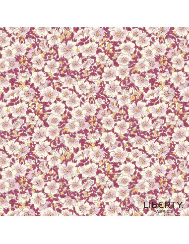 Tree of Life Dina Blossom Berry Botanicals, Tessuto Viola con Fioritura  - Lyberty Fabrics Liberty Fabrics - 1
