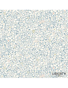 Tree of Life Floral Glade Woodland Pastels, Tessuto Azzurro con Radura Fiorita - Lyberty Fabrics Liberty Fabrics - 1