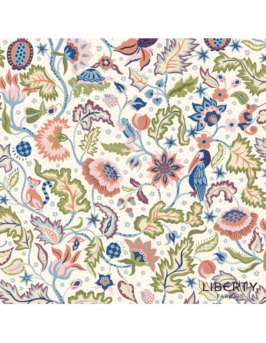 Tree of Life Liberty Tree Woodland Pastels, Tessuto Azzurro con Rami con Animaletti - Lyberty Fabrics Liberty Fabrics - 1