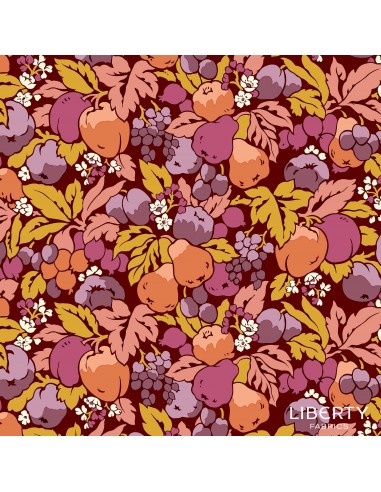 Tree of Life Orchard Harvest Berry Botanicals, Tessuto Viola con Raccolto del Frutteto - Lyberty Fabrics Liberty Fabrics - 1