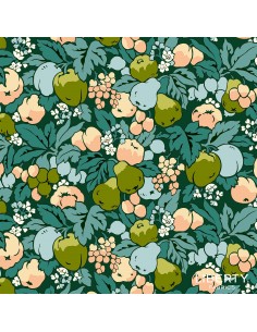 Tree of Life Orchard Harvest Canopy Greens, Tessuto Verde con Raccolto del Frutteto - Lyberty Fabrics Liberty Fabrics - 1