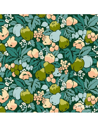 Tree of Life Orchard Harvest Canopy Greens, Tessuto Verde con Raccolto del Frutteto - Lyberty Fabrics Liberty Fabrics - 1