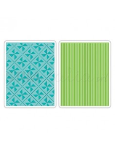 Textured Impressions Embossing Folders 2PK - Pinwheels & Stripes Set by Eileen H Ellison - 1