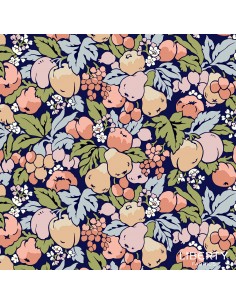 Tree of Life Orchard Harvest Woodland Pastels, Tessuto Blu con Raccolto del Frutteto - Lyberty Fabrics Liberty Fabrics - 1