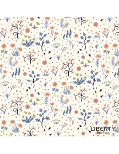 Tree of Life Sapling Wood  Woodland Pastels, Tessuto Azzurro con Boschetto con Alberelli - Lyberty Fabrics Liberty Fabrics - 1