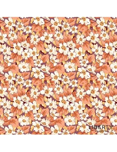 Tree of Life Somerset Hedgerow Berry Botanicals, Tessuto Arancione con Siepi Fiorite - Lyberty Fabrics Liberty Fabrics - 1