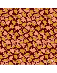 Tree of Life Spotted Oak Berry Botanicals, Tessuto Viola con Foglie di Quercia - Lyberty Fabrics Liberty Fabrics - 1