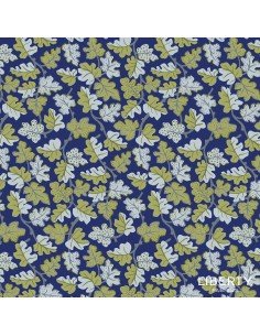Tree of Life Spotted Oak Woodland Pastels, Tessuto Blu con Foglie di Quercia - Lyberty Fabrics Liberty Fabrics - 1
