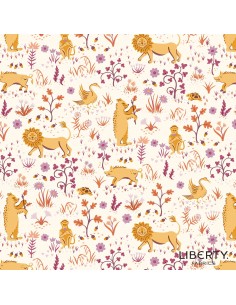 Tree of Life Tudor Fauna Berry Botanicals, Tessuto Viola con Animaletti del Bosco - Lyberty Fabrics Liberty Fabrics - 1