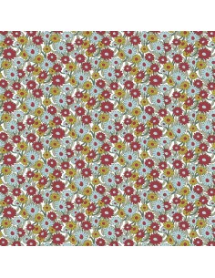 Heirloom 4 Marguerite Meadow, Tessuto Rosso con Campo di Margherite - Liberty Fabrics Liberty Fabrics - 1